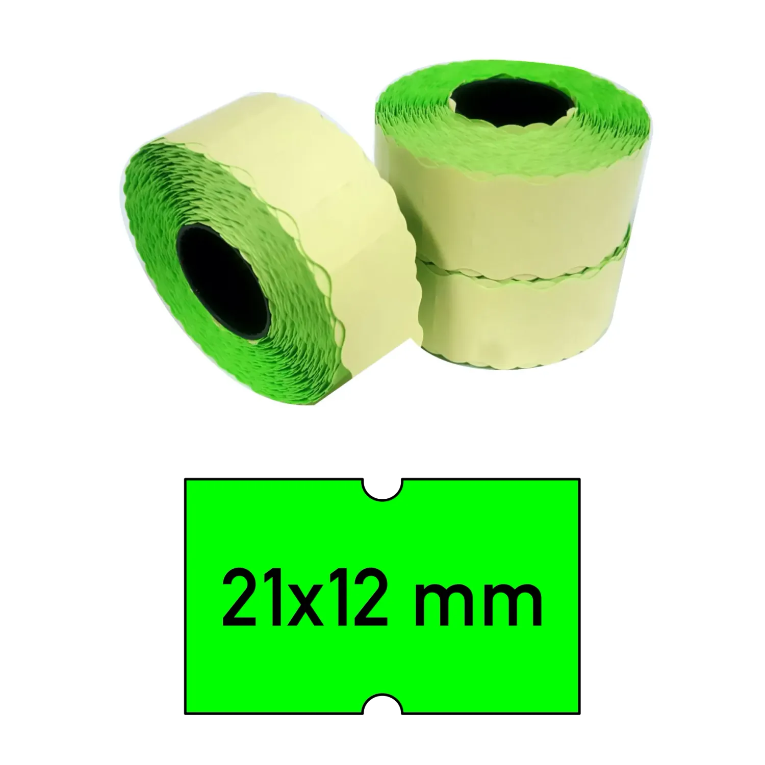 Price tags 21x12 mm green