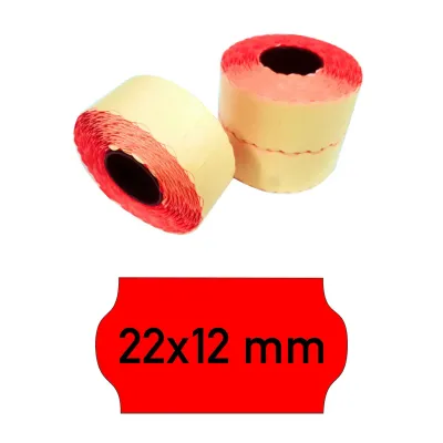Price tags 22x12 mm red