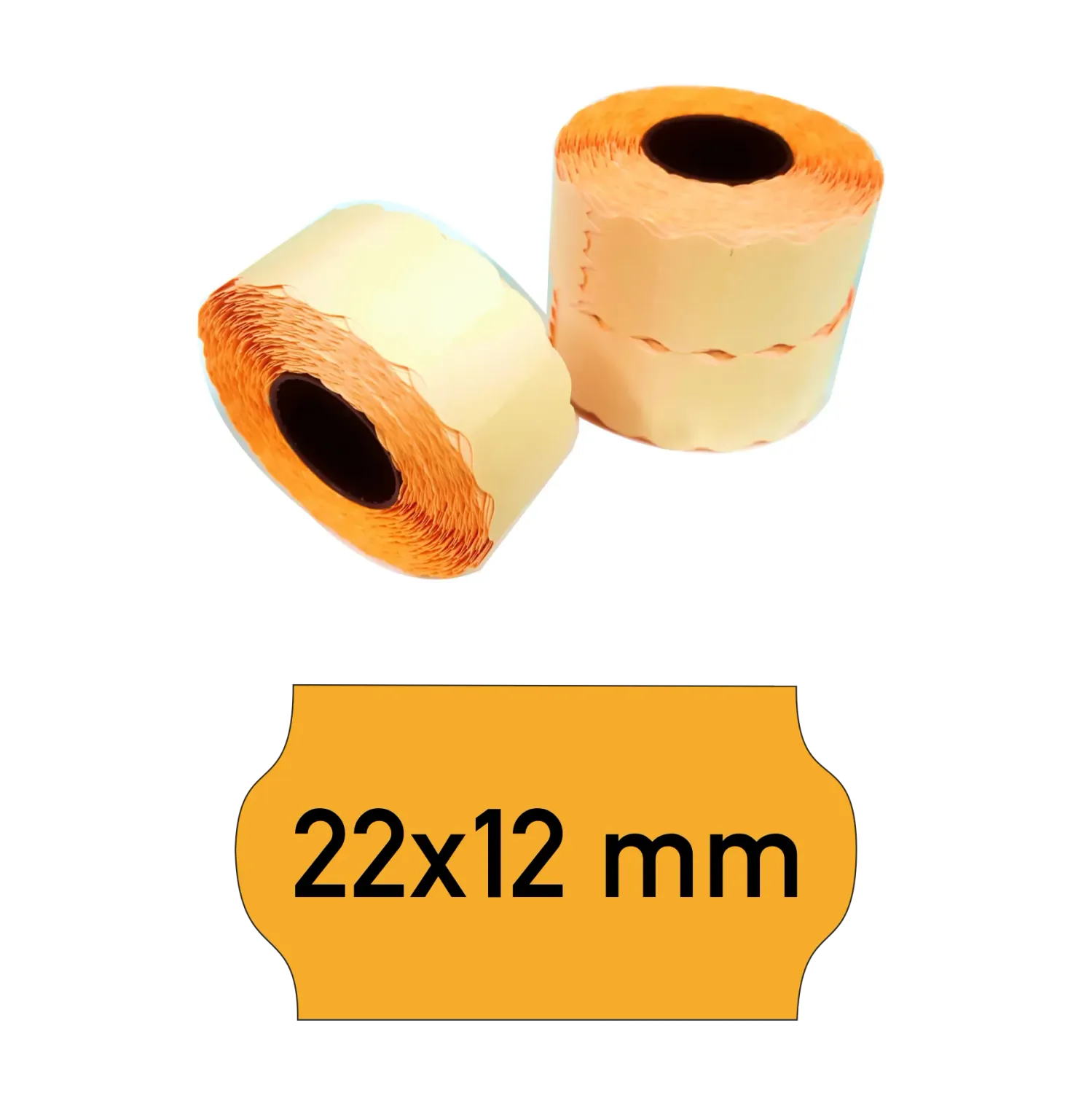 Price tags 22x12 mm orange