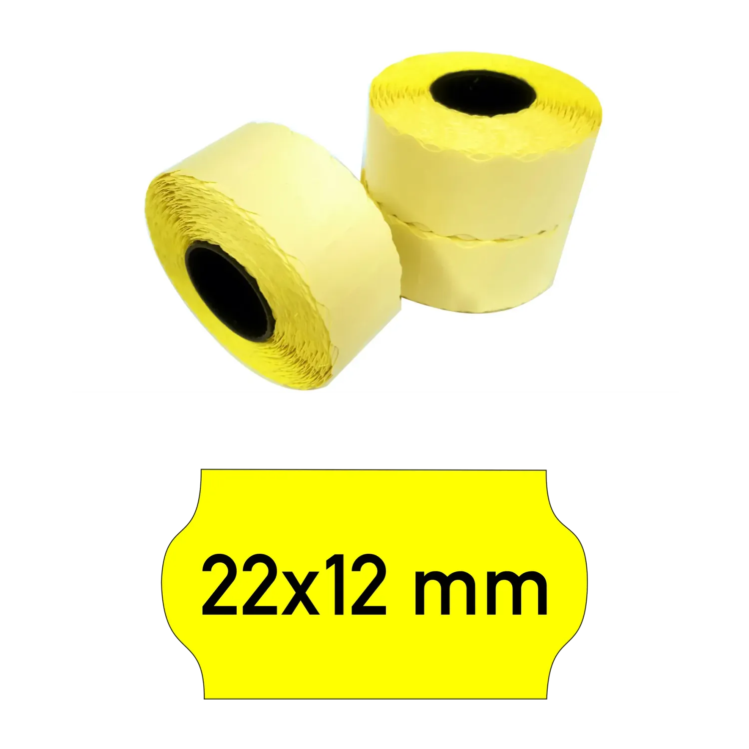 Price tags 22x12 mm yellow