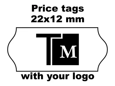 Price tags 22x12 mm with logo