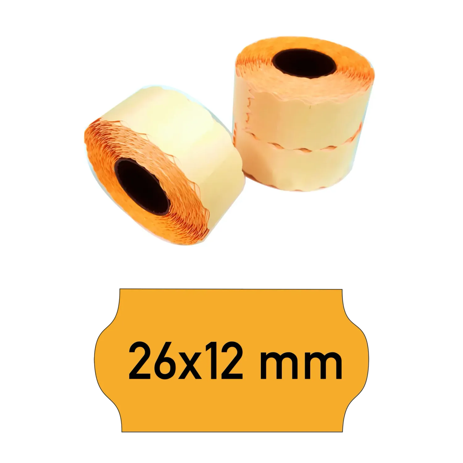 Price tags 26x12 mm orange