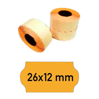 Price tags 26x12 mm orange