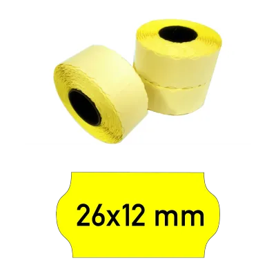 Price tags 26x12 mm yellow