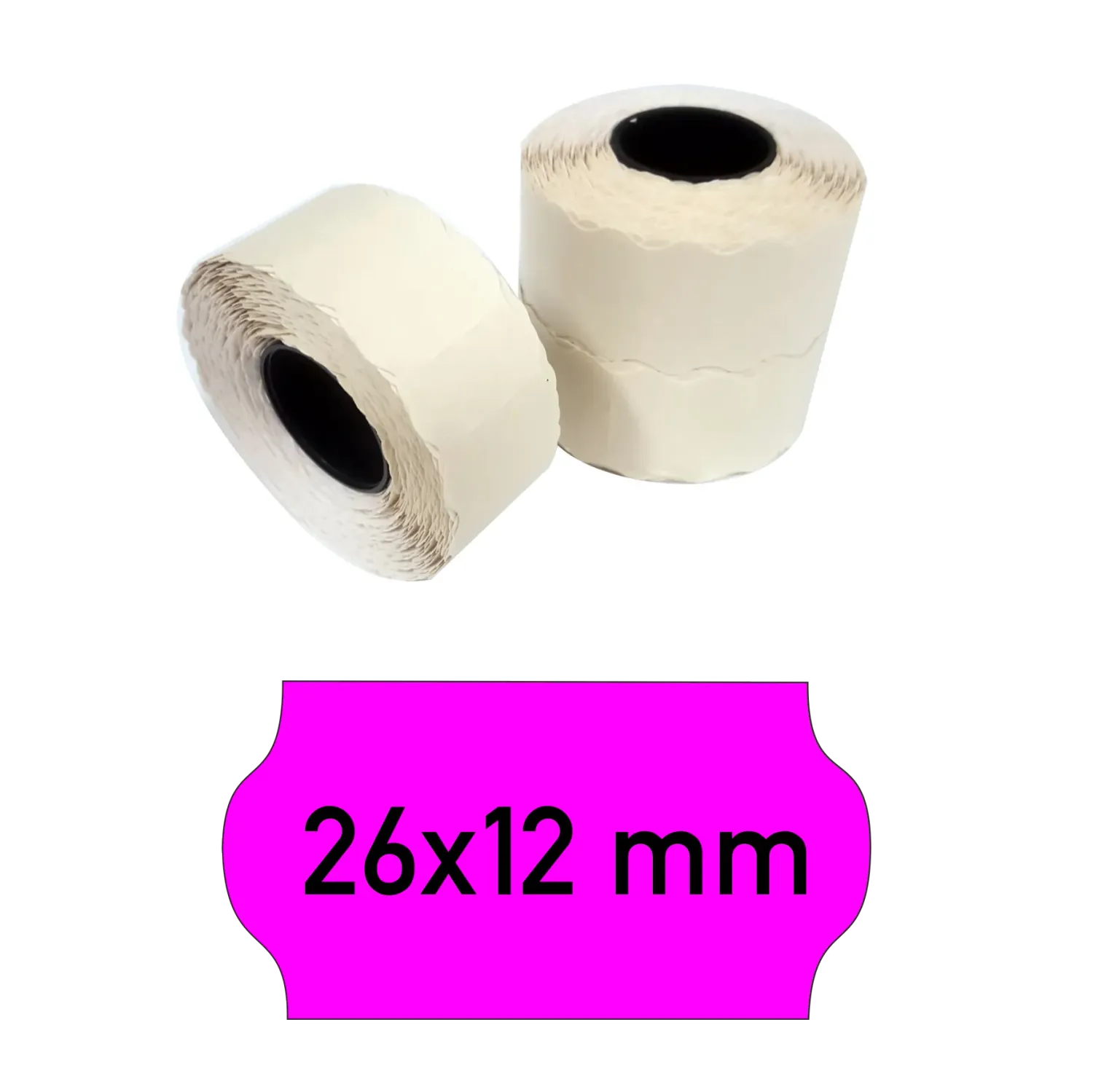 Price tags 26x12 mm magenta