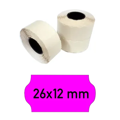 Price tags 26x12 mm magenta