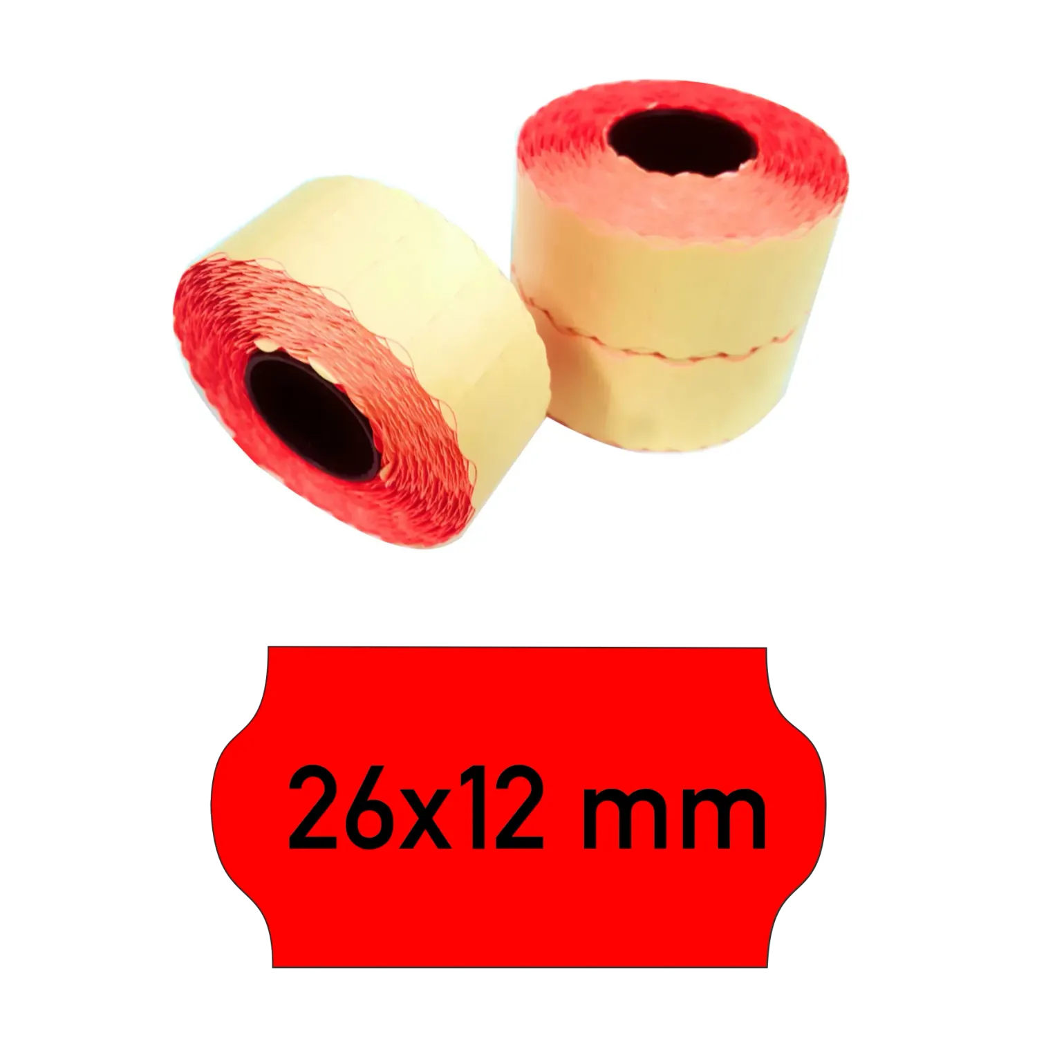 Price tags 26x12 mm red