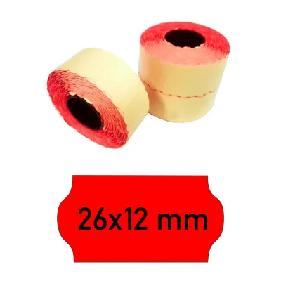 Price tags 26x12 mm red