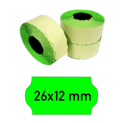 Price tags 26x12 mm green