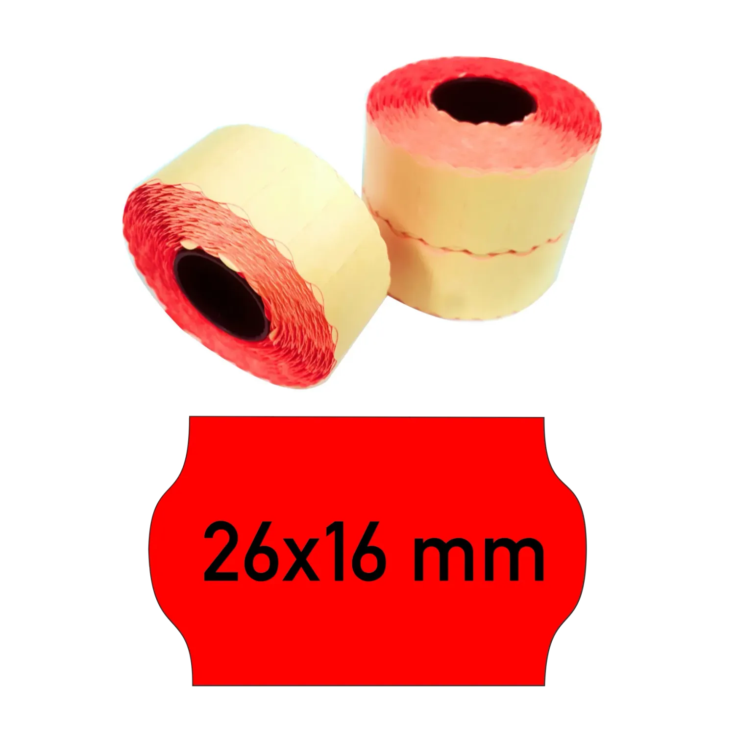 Price tags 26x16 mm red