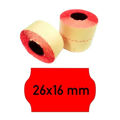 Price tags 26x16 mm red