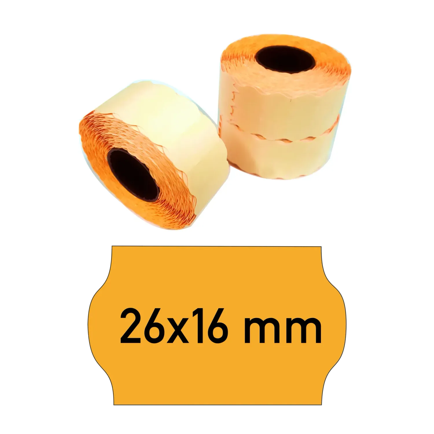 Price tags 26x16 mm orange