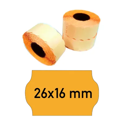 Price tags 26x16 mm orange