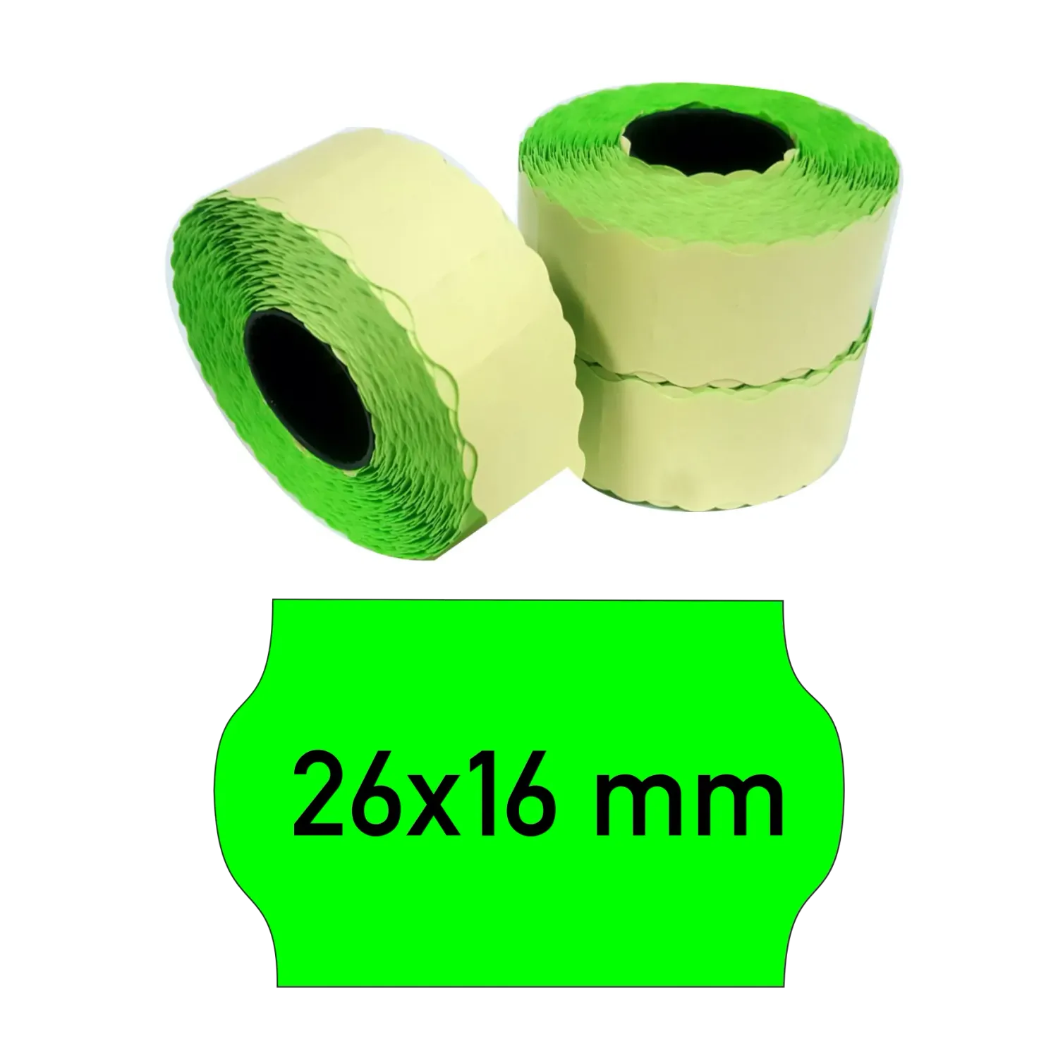 Price tags 26x16 mm green
