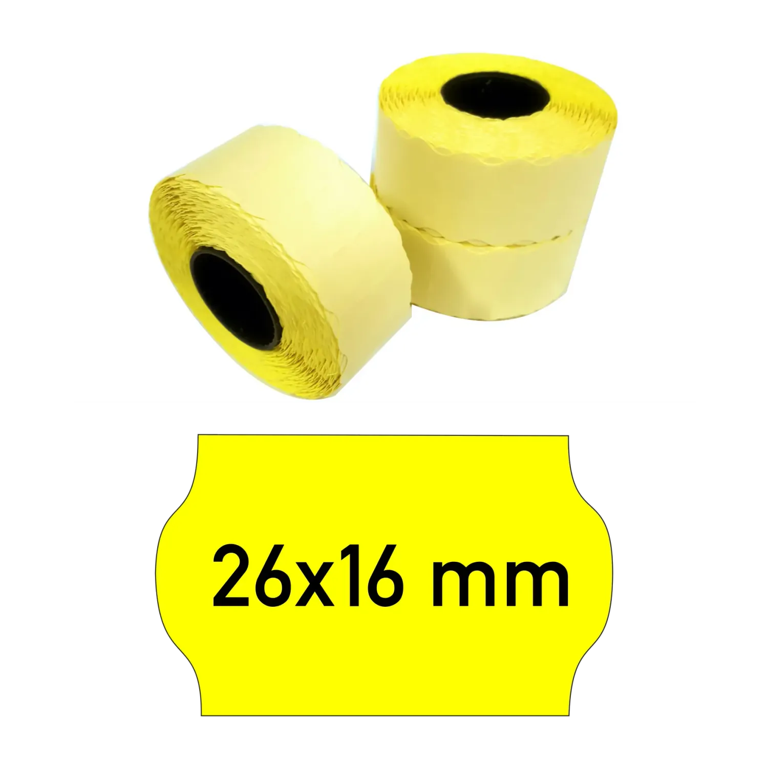 Price tags 26x16 mm yellow