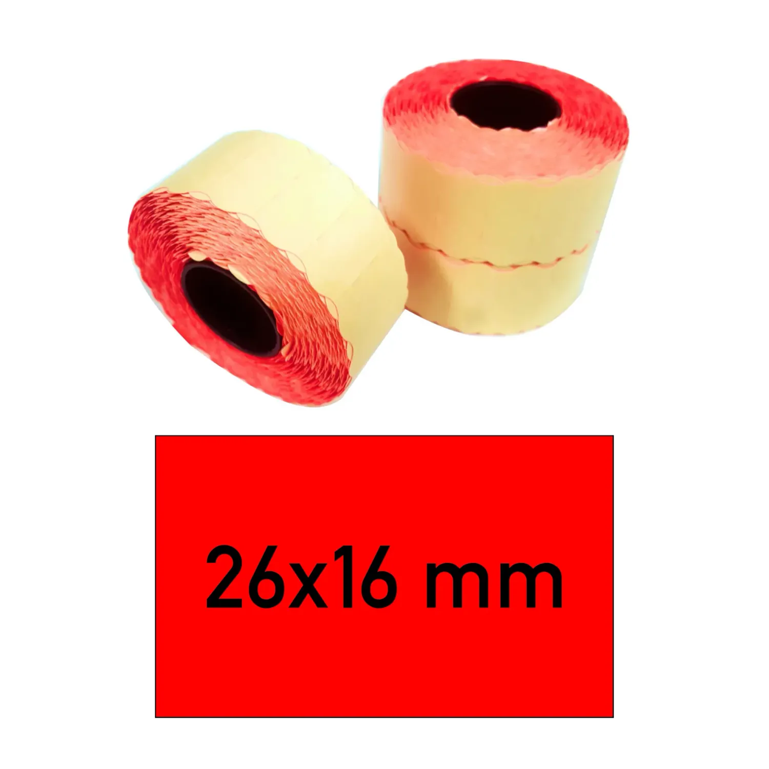 Price tags 26x16 mm red rectangular