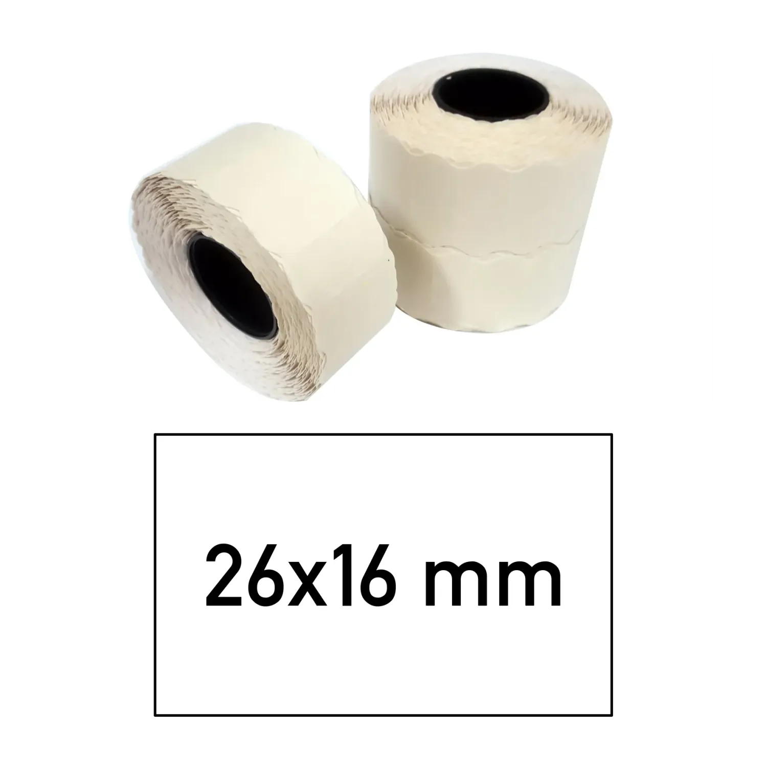 Price tags 26x16 mm white rectangular