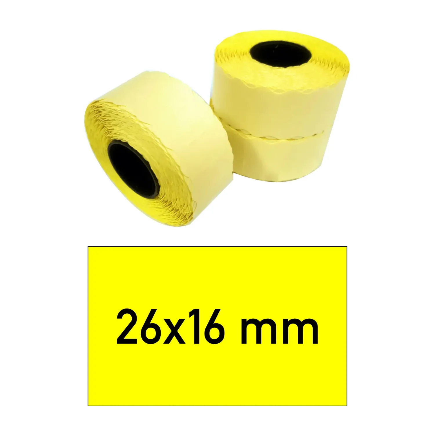 Price tags 26x16 mm yellow rectangular