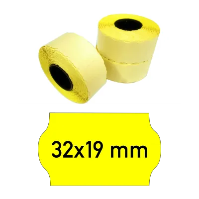 Price tags 32x19 mm yellow