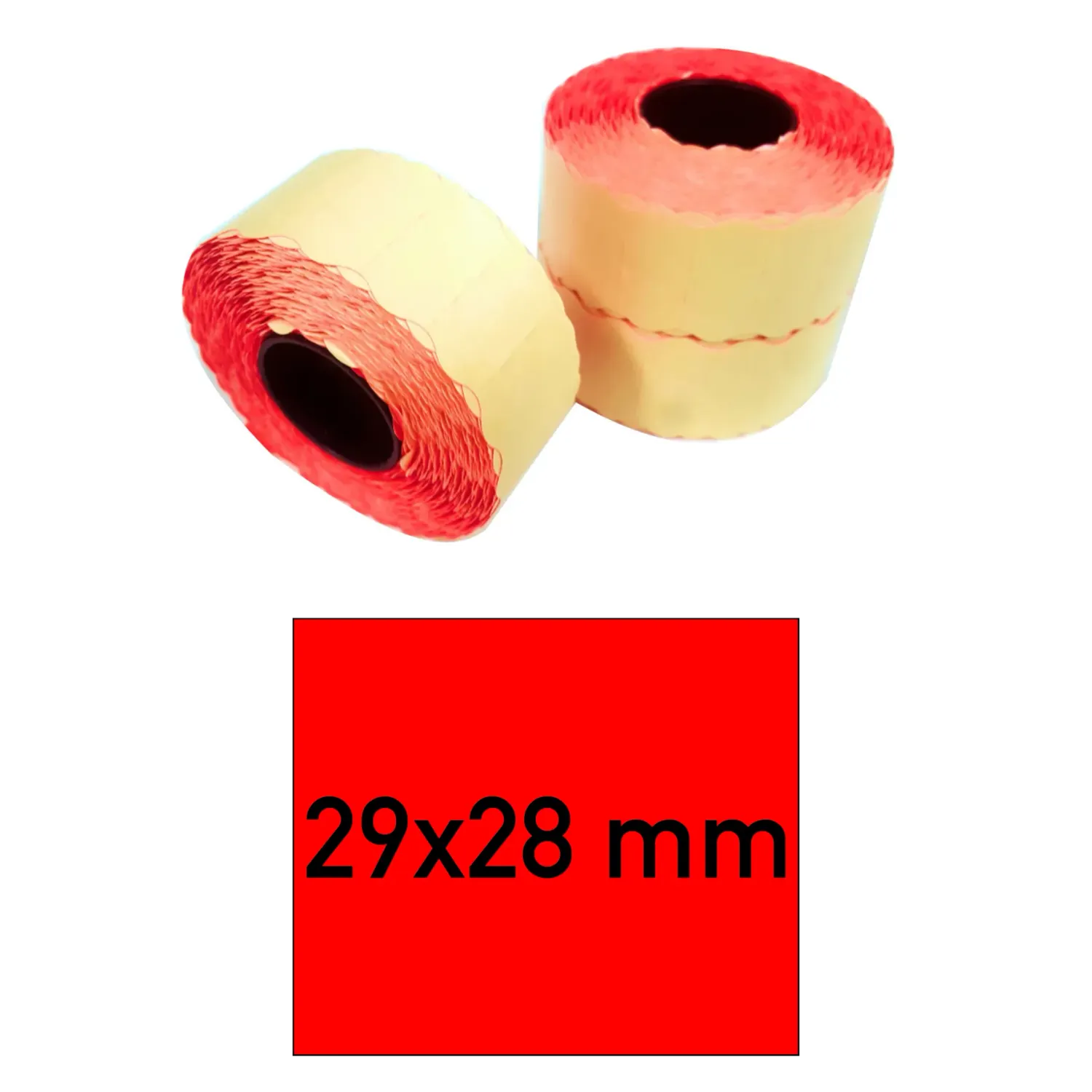 Price tags 29x28 mm red