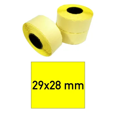 Price tags 29x28 mm yellow