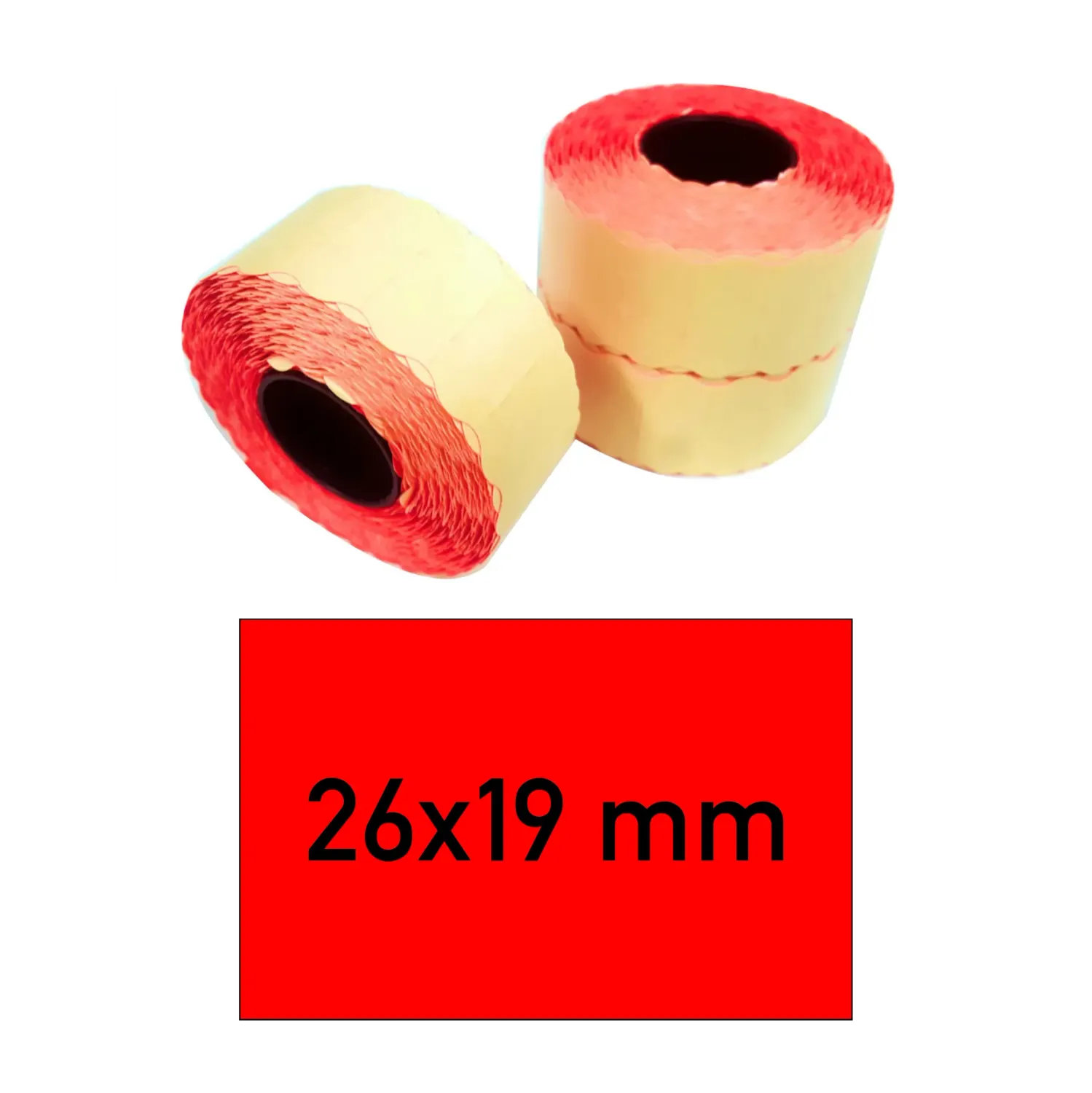Price tags 26x19 mm red