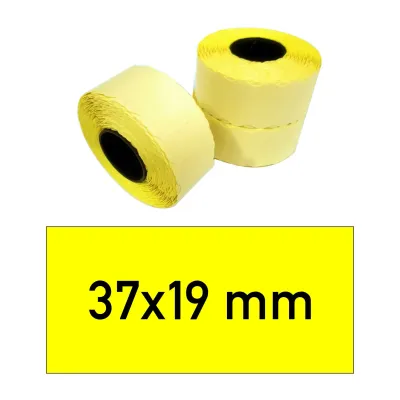 Price tags 37x19 mm yellow