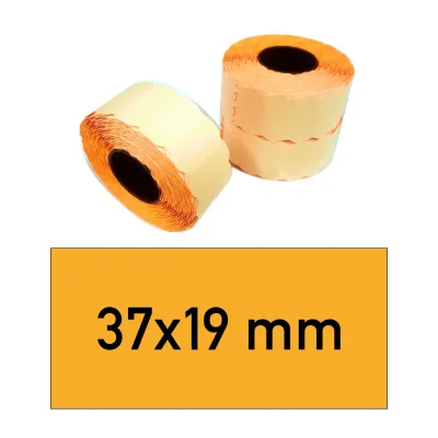 Price tags 37x19 mm orange