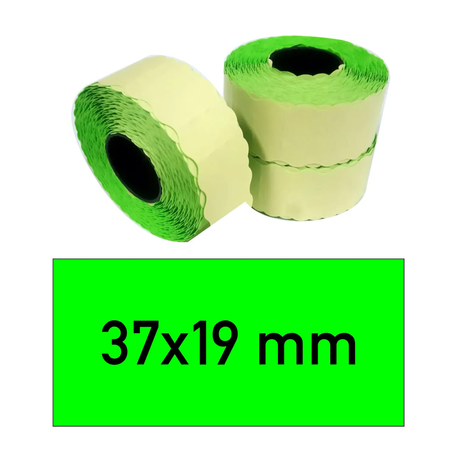 Price tags 37x19 mm green