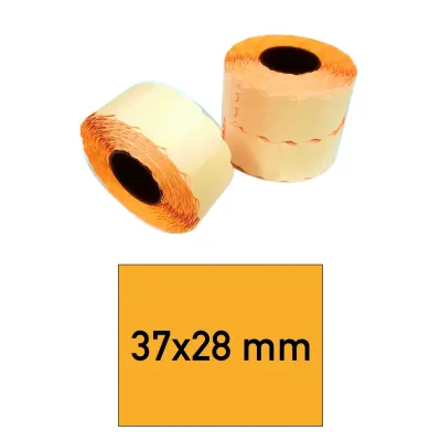 Price tags 37x28 mm orange