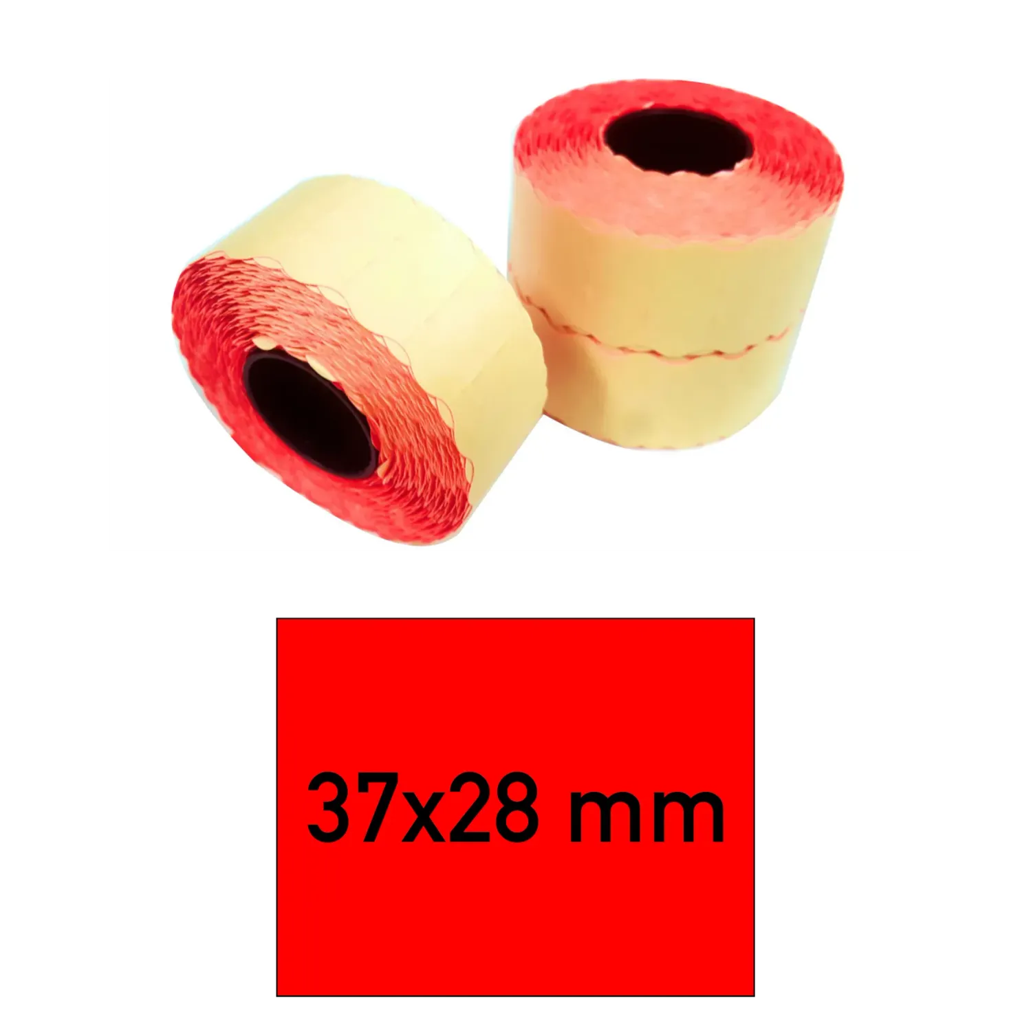 Price tags 37x28 mm red