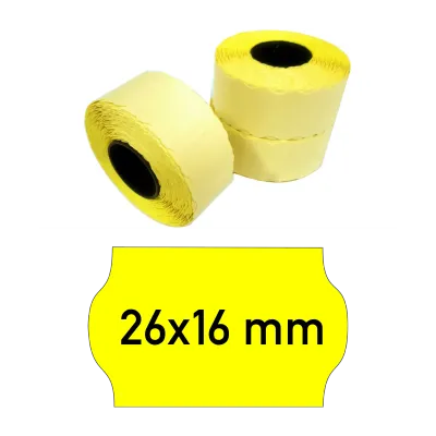 Price tags 26x16 mm yellow
