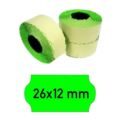 Price tags 26x12 mm green