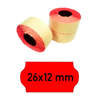 Price tags 26x12 mm red