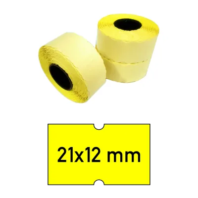 Price tags 21x12 mm yellow