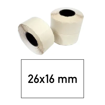 Price tags 26x16 mm white rectangular