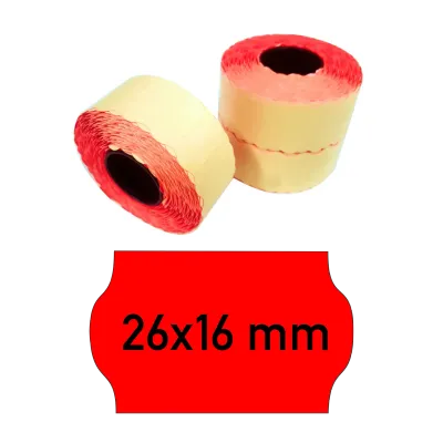 Price tags 26x16 mm red