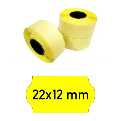 Price tags 22x12 mm yellow