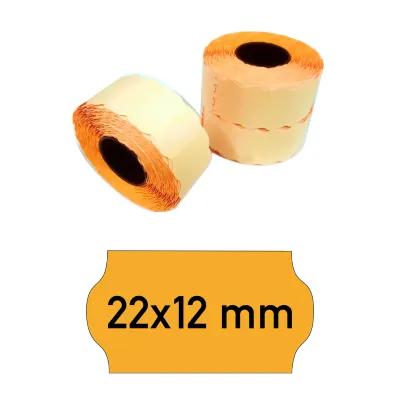 Price tags 22x12 mm orange
