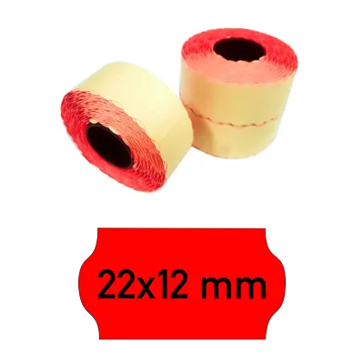 Price tags 22x12 mm red