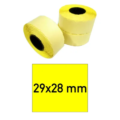 Price tags 29x28 mm yellow