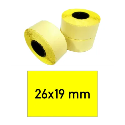 Price tags 26x19 mm yellow