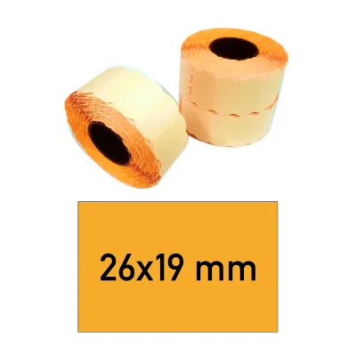 Price tags 26x19 mm orange