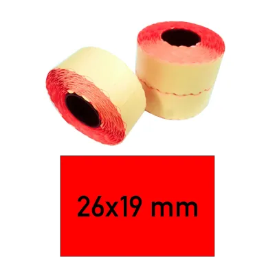 Price tags 26x19 mm red