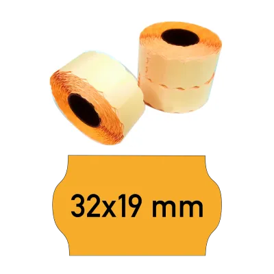 Price tags 32x19 mm orange