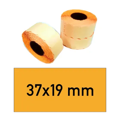 Price tags 37x19 mm orange