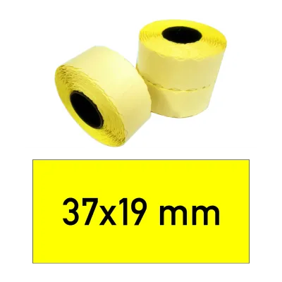 Price tags 37x19 mm yellow