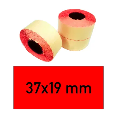 Price tags 37x19 mm red