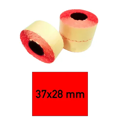 Price tags 37x28 mm red