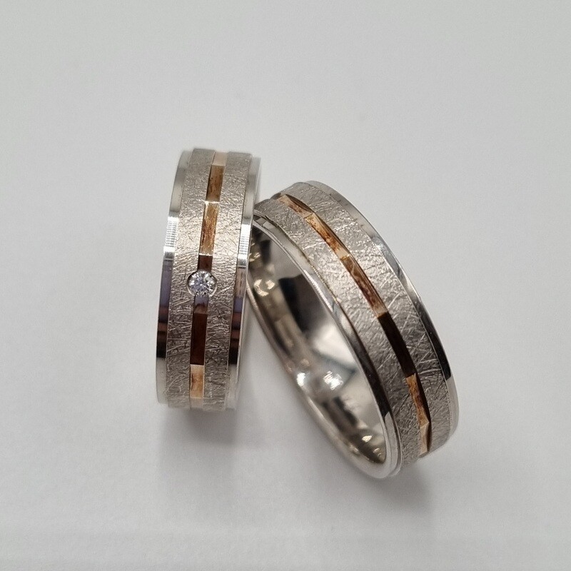 Partnerringe Silber/Rotgold
